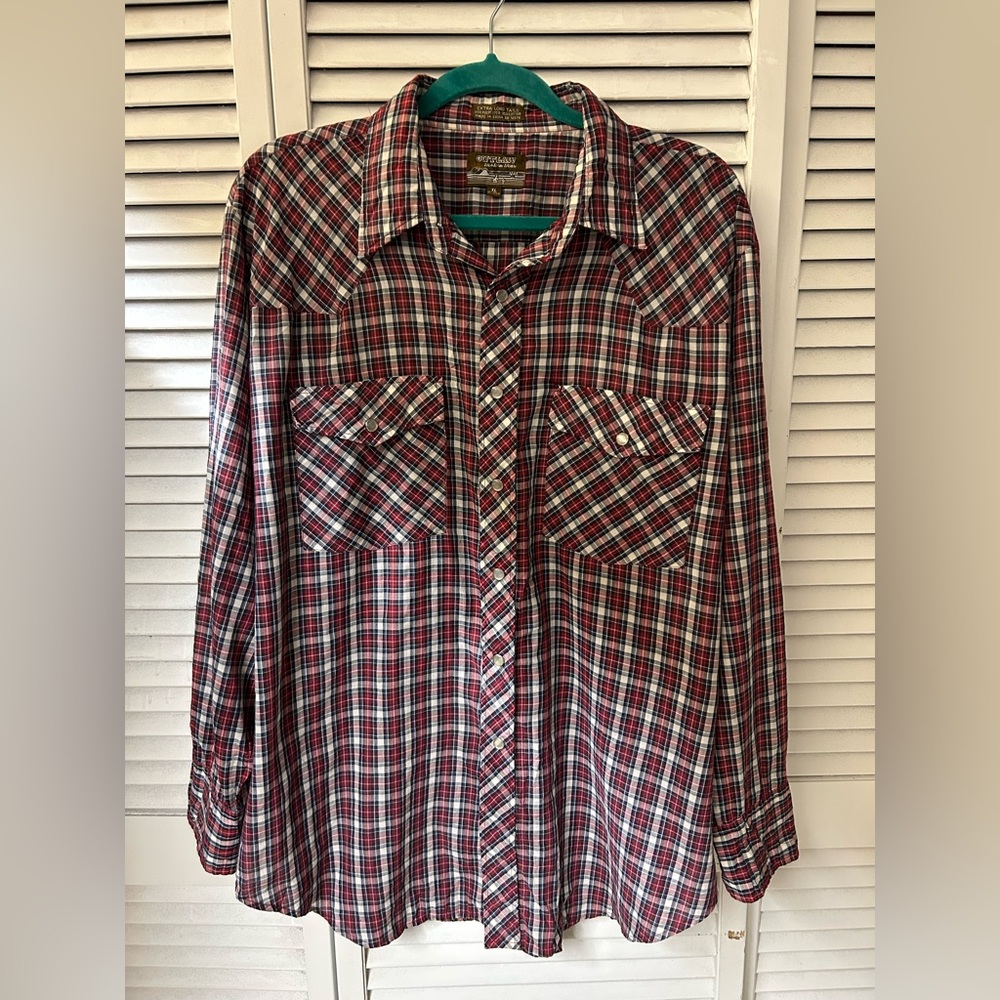 Outlaw Wester Wear Men's‎ Plaid Shirt Size XL